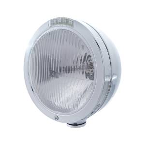 UNITED PACIFIC - 31741 - FARO CLÁSICO BALA DE ACERO INOXIDABLE BOMBILLA H4 E INTERMITENTE LED - LENTE TRANSPARENTE