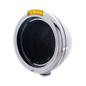 UNITED PACIFIC - 31746 - FARO CLÁSICO DE ACERO INOXIDABLE SIN BOMBILLA CON INTERMITENTE LED - LED ÁMBAR/LENTE ÁMBAR