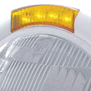 UNITED PACIFIC - UNITED PACIFIC - 31752 - FARO CLÁSICO DE ACERO INOXIDABLE BOMBILLA H6024 E INTERMITENTE LED - LENTE ÁMBAR - Image 2