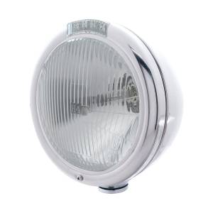 UNITED PACIFIC - 31756 - FARO CLÁSICO DE ACERO INOXIDABLE BOMBILLA H4 E INTERMITENTE LED - LENTE TRANSPARENTE
