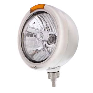 UNITED PACIFIC - UNITED PACIFIC - 31758 - FARO CLÁSICO DE ACERO INOXIDABLE BOMBILLA H4 DE CRISTAL E INTERMITENTE LED - LENTE ÁMBAR - Image 2