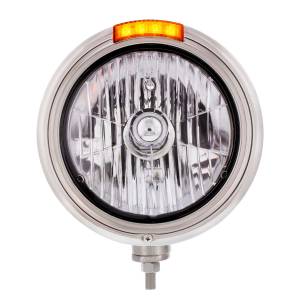 UNITED PACIFIC - UNITED PACIFIC - 31758 - FARO CLÁSICO DE ACERO INOXIDABLE BOMBILLA H4 DE CRISTAL E INTERMITENTE LED - LENTE ÁMBAR - Image 3