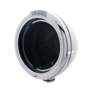 UNITED PACIFIC - 31762 - FARO CLÁSICO CROMADO SIN BOMBILLA CON INTERMITENTE LED - LED ÁMBAR/LENTE TRANSPARENTE