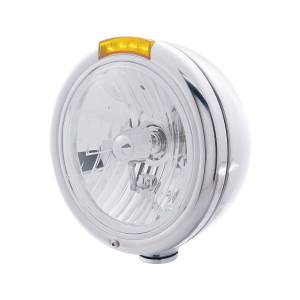 UNITED PACIFIC - 31773 - FARO CLÁSICO CROMADO BOMBILLA H4 DE CRISTAL E INTERMITENTE LED - LENTE ÁMBAR