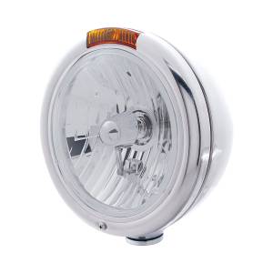 UNITED PACIFIC - 31776 - FARO CLÁSICO CROMADO BOMBILLA H4 CRISTAL E INTERMITENTE - LENTE ÁMBAR