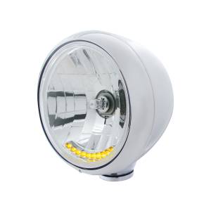 UNITED PACIFIC - 32034 - GUÍA DE ACERO INOXIDABLE FARO ESTILO 682-C BOMBILLA H4 CON 10 LED ÁMBAR