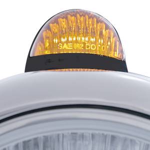 UNITED PACIFIC - UNITED PACIFIC - 32044 - FARO DELANTERO BLACK GUIDE 682-C H4 CON 10 LED ÁMBAR Y SEÑAL LED DE MODO DOBLE - LENTE ÁMBAR - Image 2