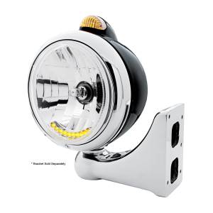UNITED PACIFIC - UNITED PACIFIC - 32044 - FARO DELANTERO BLACK GUIDE 682-C H4 CON 10 LED ÁMBAR Y SEÑAL LED DE MODO DOBLE - LENTE ÁMBAR - Image 4