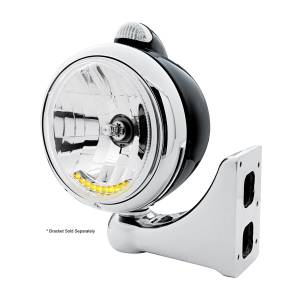 UNITED PACIFIC - UNITED PACIFIC - 32045 - FARO DELANTERO BLACK GUIDE 682-C H4 CON 10 LED ÁMBAR Y SEÑAL LED DE MODO DOBLE - LENTE TRANSPARENTE - Image 4