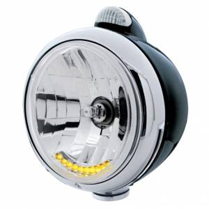 UNITED PACIFIC - 32047 - FARO DELANTERO BLACK GUIDE 682-C H4 CON 10 LED ÁMBAR Y SEÑAL LED - LENTE TRANSPARENTE