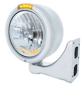 UNITED PACIFIC - UNITED PACIFIC - 32059 - FARO CLÁSICO DE MEDIA LUNA DE ACERO INOXIDABLE H4 CON INTERMITENTE LED - LED ÁMBAR/LENTE - Image 4