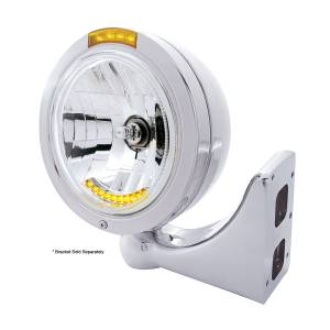 UNITED PACIFIC - UNITED PACIFIC - 32091 - FARO CLÁSICO BALA DE ACERO INOXIDABLE H4 CON 10 LED ÁMBAR Y SEÑAL LED DE MODO DOBLE - LENTE ÁMBAR - Image 4