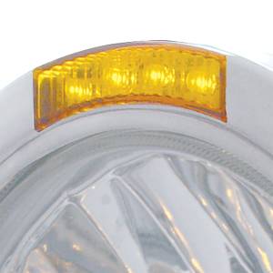 UNITED PACIFIC - UNITED PACIFIC - 32095 - FARO FARO DE MEDIA LUNA DE BALA DE ACERO INOXIDABLE H4 CON 10 LED ÁMBAR Y LENTE LED DE SEÑAL ÁMBAR DE MODO DOBLE - Image 2