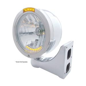 UNITED PACIFIC - UNITED PACIFIC - 32095 - FARO FARO DE MEDIA LUNA DE BALA DE ACERO INOXIDABLE H4 CON 10 LED ÁMBAR Y LENTE LED DE SEÑAL ÁMBAR DE MODO DOBLE - Image 4