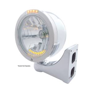 UNITED PACIFIC - UNITED PACIFIC - 32096 - FARO FARO DE MEDIA LUNA DE BALA DE ACERO INOXIDABLE H4 CON 10 LED ÁMBAR Y LENTE TRANSPARENTE DE SEÑAL LED DE MODO DOBLE - Image 4