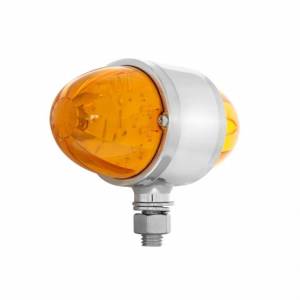 UNITED PACIFIC - 32327 - LUZ DE DOBLE CARA DE SANDÍA DE 34 LED CON CARCASA CROMADA - LED ÁMBAR/LENTE ÁMBAR