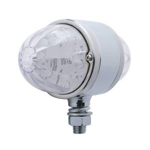 UNITED PACIFIC - 32329 - LUZ DE DOBLE CARA DE SANDÍA DE 34 LED CON CARCASA CROMADA - LED ÁMBAR Y ROJO/LENTE TRANSPARENTE