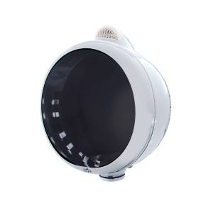 UNITED PACIFIC - 32389 - GUÍA DE ACERO INOXIDABLE FARO 682-C SIN BOMBILLA CON SEÑAL LED DE MODO DOBLE - LENTE TRANSPARENTE