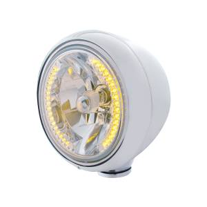 UNITED PACIFIC - 32419 - GUÍA CROMADA FARO ESTILO 682-C BOMBILLA H4 CON 34 LED ÁMBAR