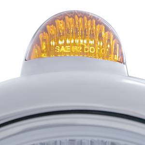 UNITED PACIFIC - UNITED PACIFIC - 32422 - GUÍA DE ACERO INOXIDABLE 682-C FARO H4 CON LED ÁMBAR Y SEÑAL LED DE MODO DUAL - LENTE ÁMBAR - Image 2