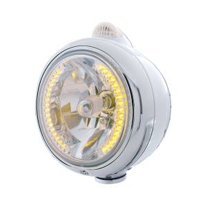 UNITED PACIFIC - 32427 - GUÍA CROMADA FARO 682-C H4 CON LED ÁMBAR Y SEÑAL LED DE MODO DUAL - LENTE TRANSPARENTE