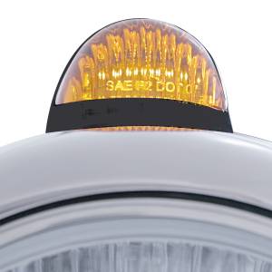 UNITED PACIFIC - UNITED PACIFIC - 32430 - FARO DELANTERO BLACK GUIDE 682-C H4 CON LED ÁMBAR Y SEÑAL LED DE MODO DUAL - LENTE ÁMBAR - Image 2