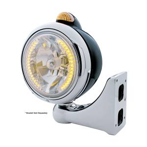UNITED PACIFIC - UNITED PACIFIC - 32430 - FARO DELANTERO BLACK GUIDE 682-C H4 CON LED ÁMBAR Y SEÑAL LED DE MODO DUAL - LENTE ÁMBAR - Image 4