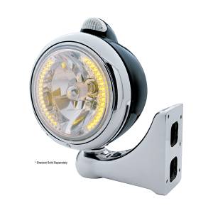 UNITED PACIFIC - UNITED PACIFIC - 32431 - FARO DELANTERO BLACK GUIDE 682-C H4 CON LED ÁMBAR Y SEÑAL LED DE MODO DOBLE - LENTE TRANSPARENTE - Image 4