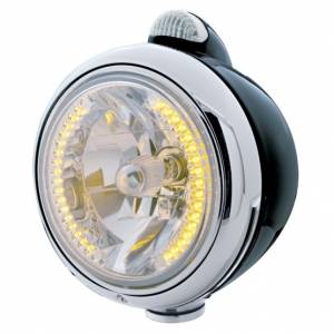 UNITED PACIFIC - 32433 - FARO DELANTERO BLACK GUIDE 682-C H4 CON 34 LED ÁMBAR Y SEÑAL LED - LENTE TRANSPARENTE