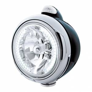 UNITED PACIFIC - 32445 - FARO DELANTERO BLACK GUIDE 682-C H4 CON LED BLANCO Y SEÑAL LED - LENTE TRANSPARENTE