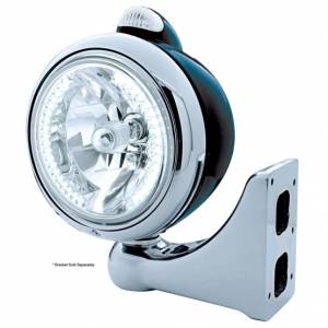 UNITED PACIFIC - UNITED PACIFIC - 32445 - FARO DELANTERO BLACK GUIDE 682-C H4 CON LED BLANCO Y SEÑAL LED - LENTE TRANSPARENTE - Image 2