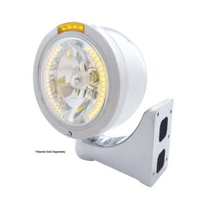 UNITED PACIFIC - UNITED PACIFIC - 32446 - FARO FARO DE MEDIA LUNA DE BALA DE ACERO INOXIDABLE H4 CON LED ÁMBAR Y SEÑAL LED DE MODO DOBLE - LENTE ÁMBAR - Image 4