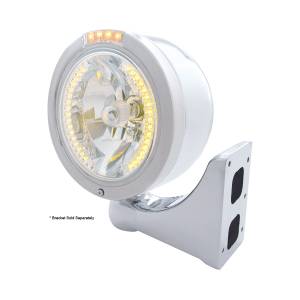 UNITED PACIFIC - UNITED PACIFIC - 32447 - FARO FARO DE MEDIA LUNA DE BALA DE ACERO INOXIDABLE H4 CON LED ÁMBAR Y LENTE TRANSPARENTE DE SEÑAL LED DE MODO DOBLE - Image 4