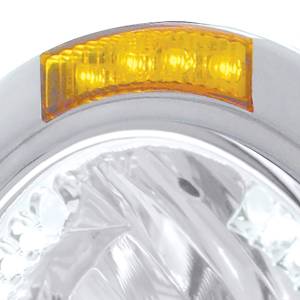 UNITED PACIFIC - UNITED PACIFIC - 32450 - FARO FARO DE MEDIA LUNA DE BALA DE ACERO INOXIDABLE H4 CON LED BLANCO Y SEÑAL LED DE MODO DOBLE - LENTE ÁMBAR - Image 2