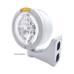 UNITED PACIFIC - UNITED PACIFIC - 32450 - FARO FARO DE MEDIA LUNA DE BALA DE ACERO INOXIDABLE H4 CON LED BLANCO Y SEÑAL LED DE MODO DOBLE - LENTE ÁMBAR - Image 4
