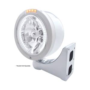 UNITED PACIFIC - UNITED PACIFIC - 32451 - FARO FARO DE MEDIA LUNA DE BALA DE ACERO INOXIDABLE H4 CON LED BLANCO Y LENTE CLARO DE SEÑAL LED DE MODO DOBLE - Image 4