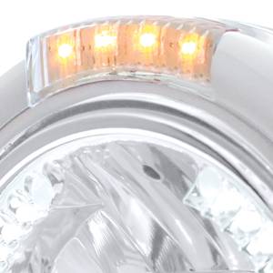 UNITED PACIFIC - UNITED PACIFIC - 32459 - FARO CLÁSICO DE MEDIA LUNA DE ACERO INOXIDABLE H4 CON LED BLANCO Y LENTE LED CLARO DE SEÑAL DE MODO DOBLE - Image 2