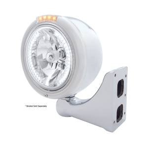 UNITED PACIFIC - UNITED PACIFIC - 32459 - FARO CLÁSICO DE MEDIA LUNA DE ACERO INOXIDABLE H4 CON LED BLANCO Y LENTE LED CLARO DE SEÑAL DE MODO DOBLE - Image 4