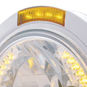 UNITED PACIFIC - UNITED PACIFIC - 32462 - FARO CLÁSICO BALA DE ACERO INOXIDABLE H4 CON LED ÁMBAR Y SEÑAL LED DE MODO DOBLE - LENTE ÁMBAR - Image 2