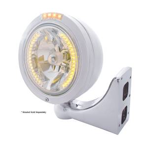 UNITED PACIFIC - UNITED PACIFIC - 32463 - FARO CLÁSICO BALA DE ACERO INOXIDABLE H4 CON LED ÁMBAR Y SEÑAL LED DE MODO DOBLE - LENTE TRANSPARENTE - Image 4