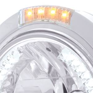 UNITED PACIFIC - UNITED PACIFIC - 32467 - FARO CLÁSICO BALA DE ACERO INOXIDABLE H4 CON LED BLANCO Y LENTE LED CLARO DE SEÑAL DE MODO DOBLE - Image 2