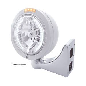 UNITED PACIFIC - UNITED PACIFIC - 32467 - FARO CLÁSICO BALA DE ACERO INOXIDABLE H4 CON LED BLANCO Y LENTE LED CLARO DE SEÑAL DE MODO DOBLE - Image 4