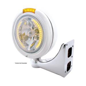 UNITED PACIFIC - UNITED PACIFIC - 32470 - FARO CLÁSICO H4 DE ACERO INOXIDABLE CON 34 LED ÁMBAR Y SEÑAL LED DE MODO DOBLE - LENTE ÁMBAR - Image 4