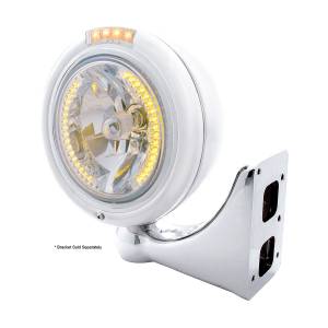 UNITED PACIFIC - UNITED PACIFIC - 32471 - FARO CLÁSICO H4 DE ACERO INOXIDABLE CON 34 LED ÁMBAR Y SEÑAL LED DE MODO DOBLE - LENTE TRANSPARENTE - Image 4
