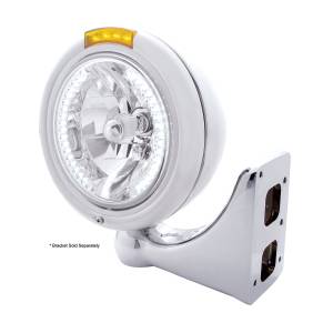 UNITED PACIFIC - UNITED PACIFIC - 32474 - FARO CLÁSICO H4 DE ACERO INOXIDABLE CON 34 LED BLANCOS Y SEÑAL LED DE MODO DOBLE - LENTE ÁMBAR - Image 4
