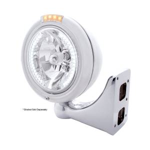 UNITED PACIFIC - UNITED PACIFIC - 32475 - FARO CLÁSICO H4 DE ACERO INOXIDABLE CON 34 LED BLANCOS Y SEÑAL LED DE MODO DOBLE - LENTE TRANSPARENTE - Image 4