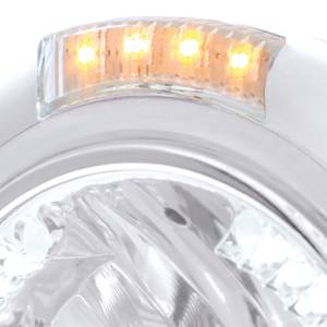 UNITED PACIFIC - UNITED PACIFIC - 32477 - FARO CLÁSICO H4 DE ACERO INOXIDABLE CON 34 LED BLANCOS Y SEÑAL - LENTE TRANSPARENTE - Image 2