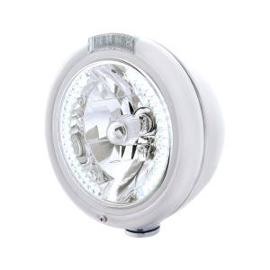 UNITED PACIFIC - 32483 - FARO CLÁSICO CROMADO H4 CON 34 LED BLANCOS Y SEÑAL LED DE MODO DOBLE - LENTE TRANSPARENTE