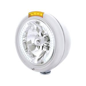 UNITED PACIFIC - 32484 - FARO CLÁSICO CROMADO H4 CON 34 LED BLANCOS Y SEÑAL - LENTE ÁMBAR