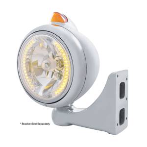 UNITED PACIFIC - UNITED PACIFIC - 32626 - GUÍA CROMADA FARO DELANTERO 682-C H4 CON LED ÁMBAR Y SEÑAL LED ESTILO ORIGINAL - LENTE ÁMBAR - Image 3